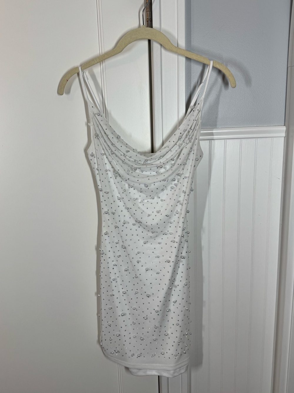 Windsor Catalina Rhinestone And Pearl Formal Mini Dress Size medium bridal